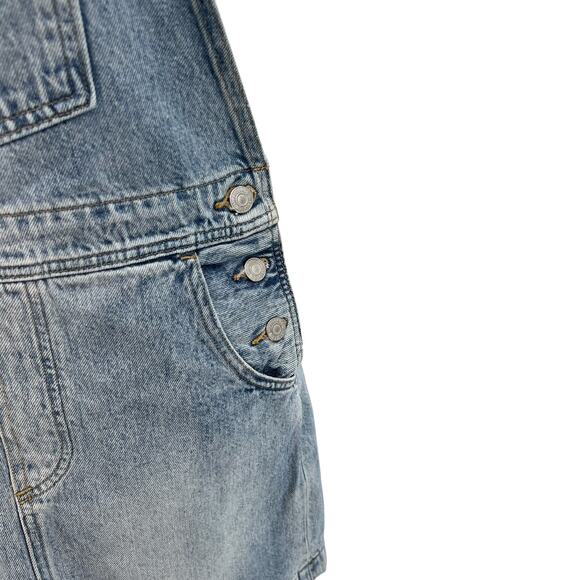 Levi's Norah Skirtall Dress Overall Mini Cotton Denim Blue Size XS - Picture 7 of 16